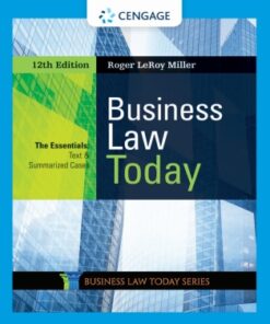 Business Law Today: The Essentials 12th Edition - Original PDF