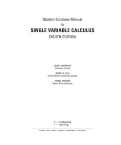 Student Solutions Manual, Chapters 1-11 for Stewart's Single Variable Calculus 8th Edition - Original PDF