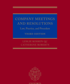 Company Meetings and Resolutions: Law, Practice, and Procedure 3rd Edition - Original PDF