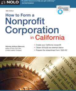 How to Form a Nonprofit Corporation in California 18th Edition - Original PDF