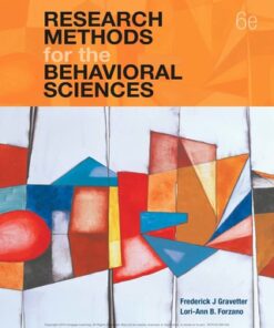 Research Methods for the Behavioral Sciences 6th Edition - Original PDF