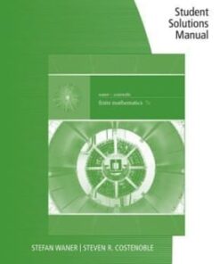 Student Solutions Manual for  Waner/Costenoble's Finite Mathematics, 7th 7th edition - Original PDF
