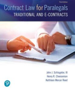 Contract Law for Paralegals: Traditional and e-Contracts 3rd Edition - Original PDF