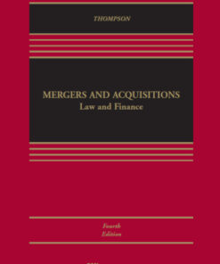 Mergers and Acquisitions: Law and Finance 4th Edition - Original PDF