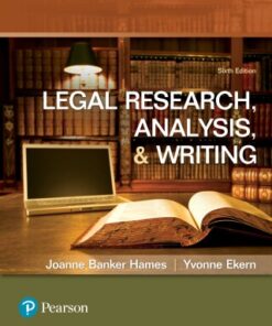 Legal Research, Analysis, and Writing 6th Edition - Original PDF