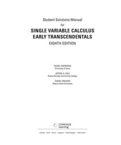 Student Solutions Manual for Stewart's Single Variable Calculus: Early Transcendentals 8th Edition - Original PDF